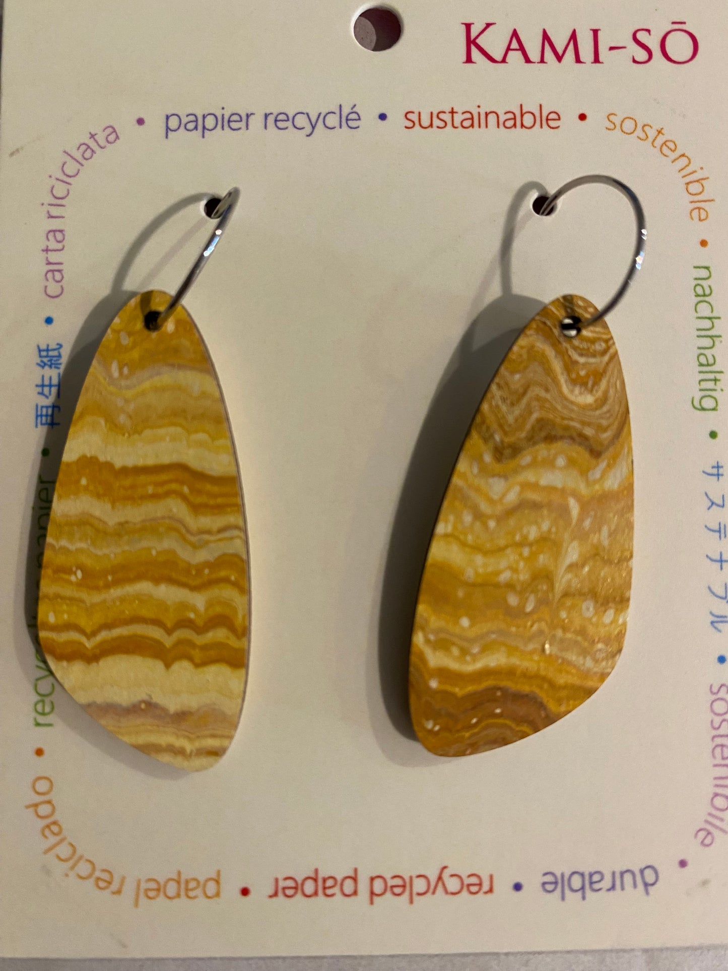 Earrings - Large Oval - Recycled Paper