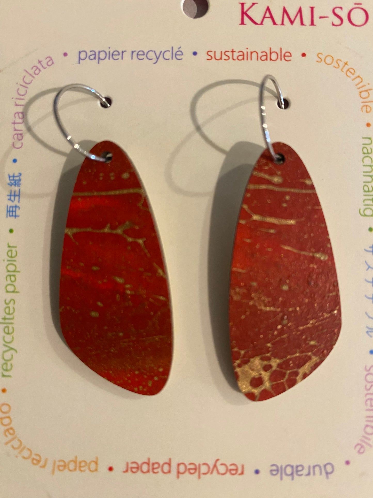 Earrings - Large Oval - Recycled Paper