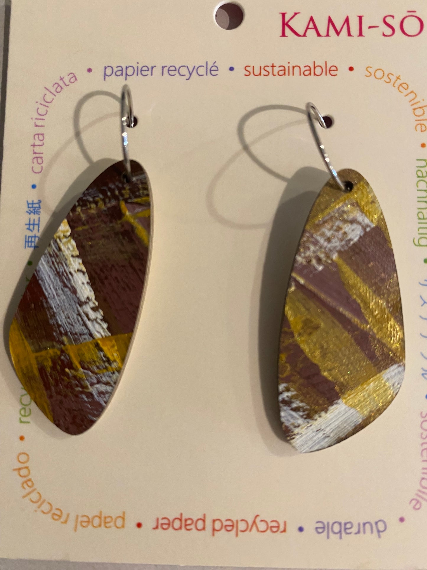 Earrings - Large Oval - Recycled Paper