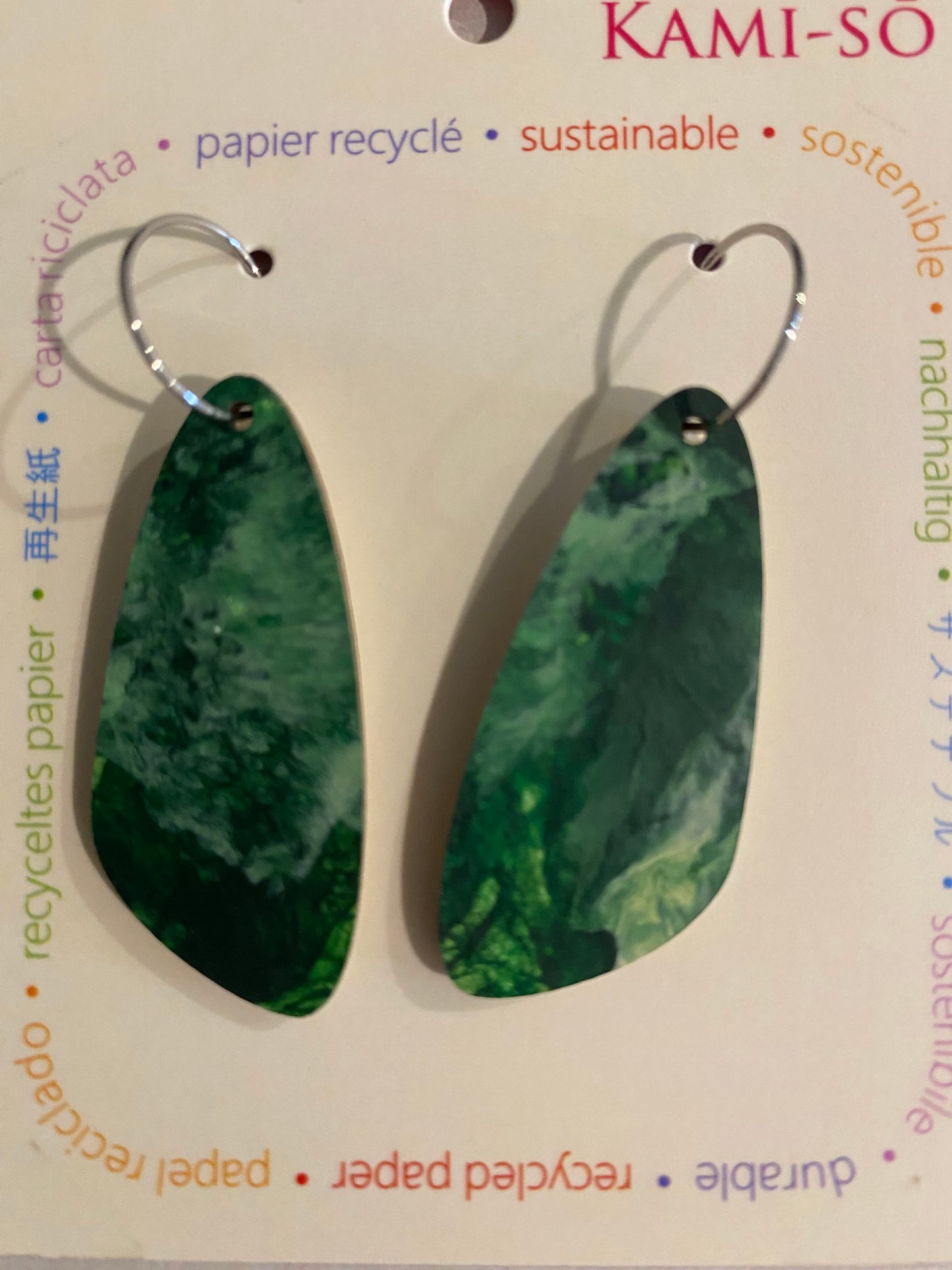 Earrings - Large Oval - Recycled Paper