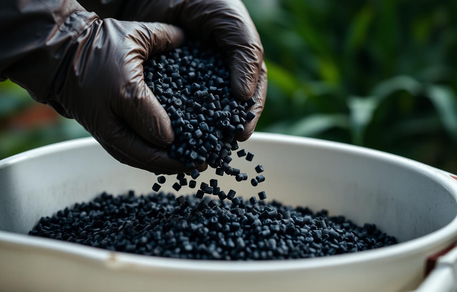 Recycled HDPE plastic pellets