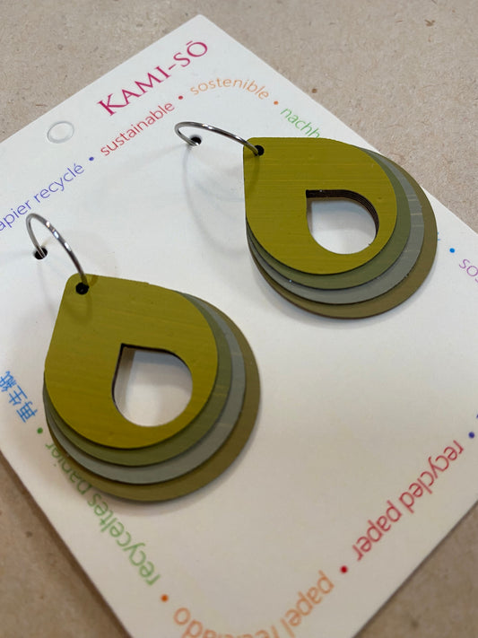 Earrings - Circle Layered Hoop - Recycled Paper