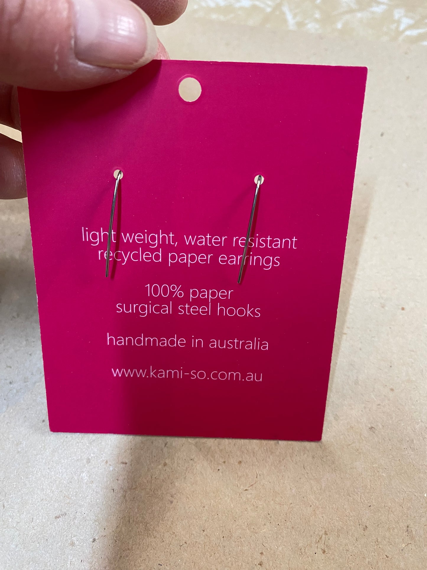 Earrings - Layered Rectangle Hoop - Recycled Paper