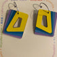Earrings - Layered Rectangle Hoop - Recycled Paper