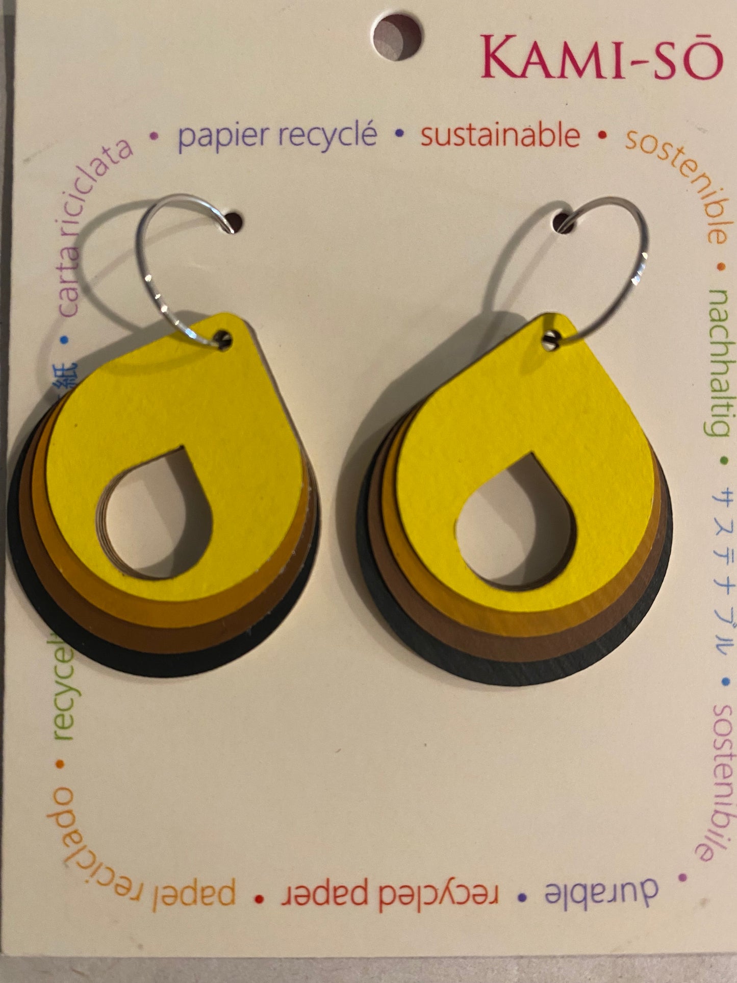 Earrings - Circle Layered Hoop - Recycled Paper