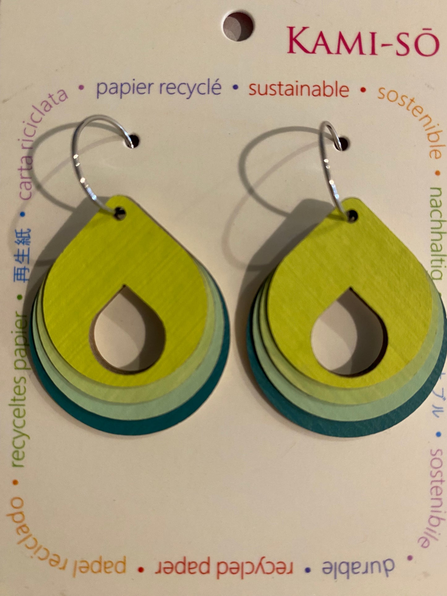 Earrings - Circle Layered Hoop - Recycled Paper