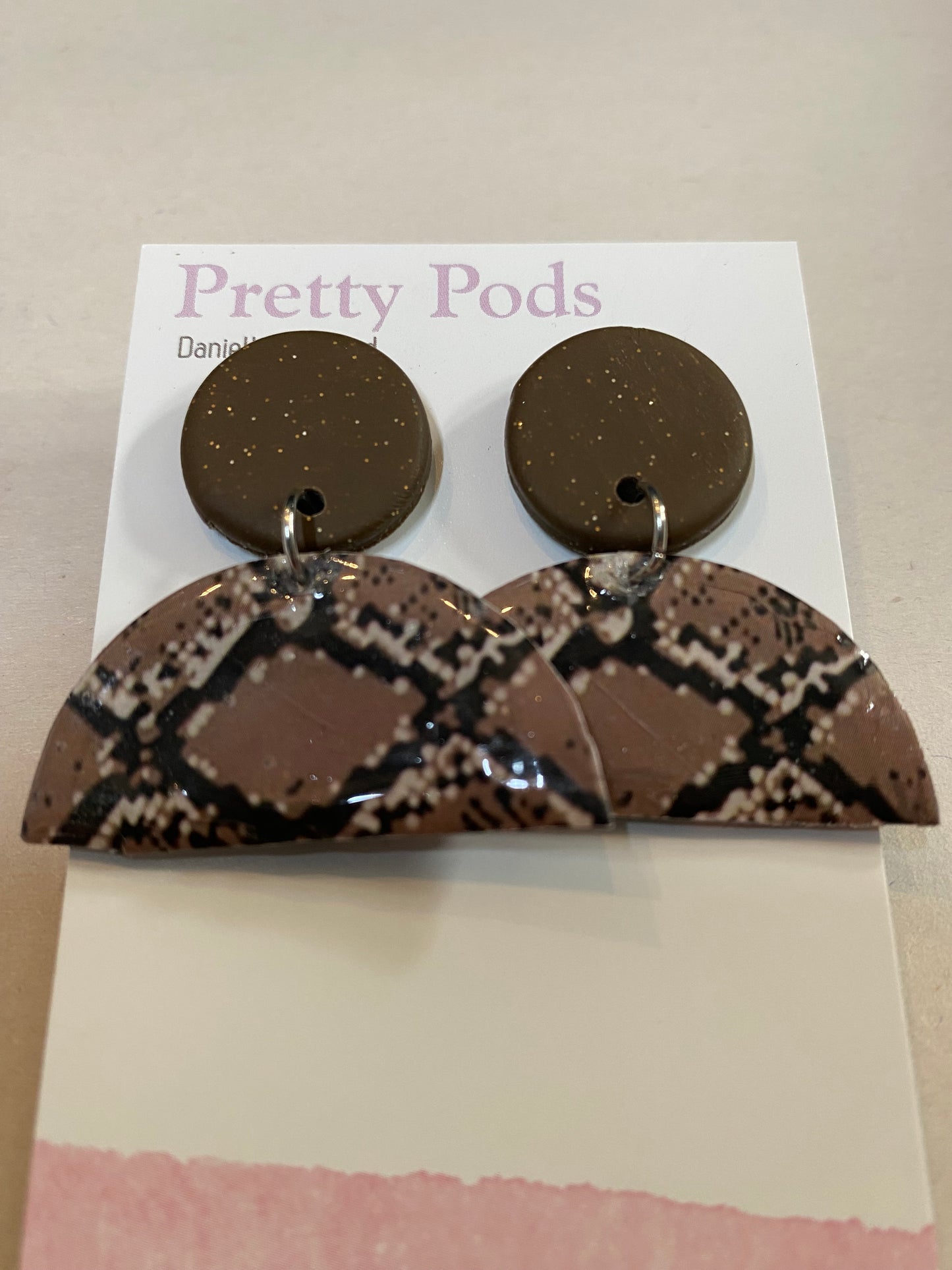 Earrings - Coffee Pod - Polyclay (half coffee pod)