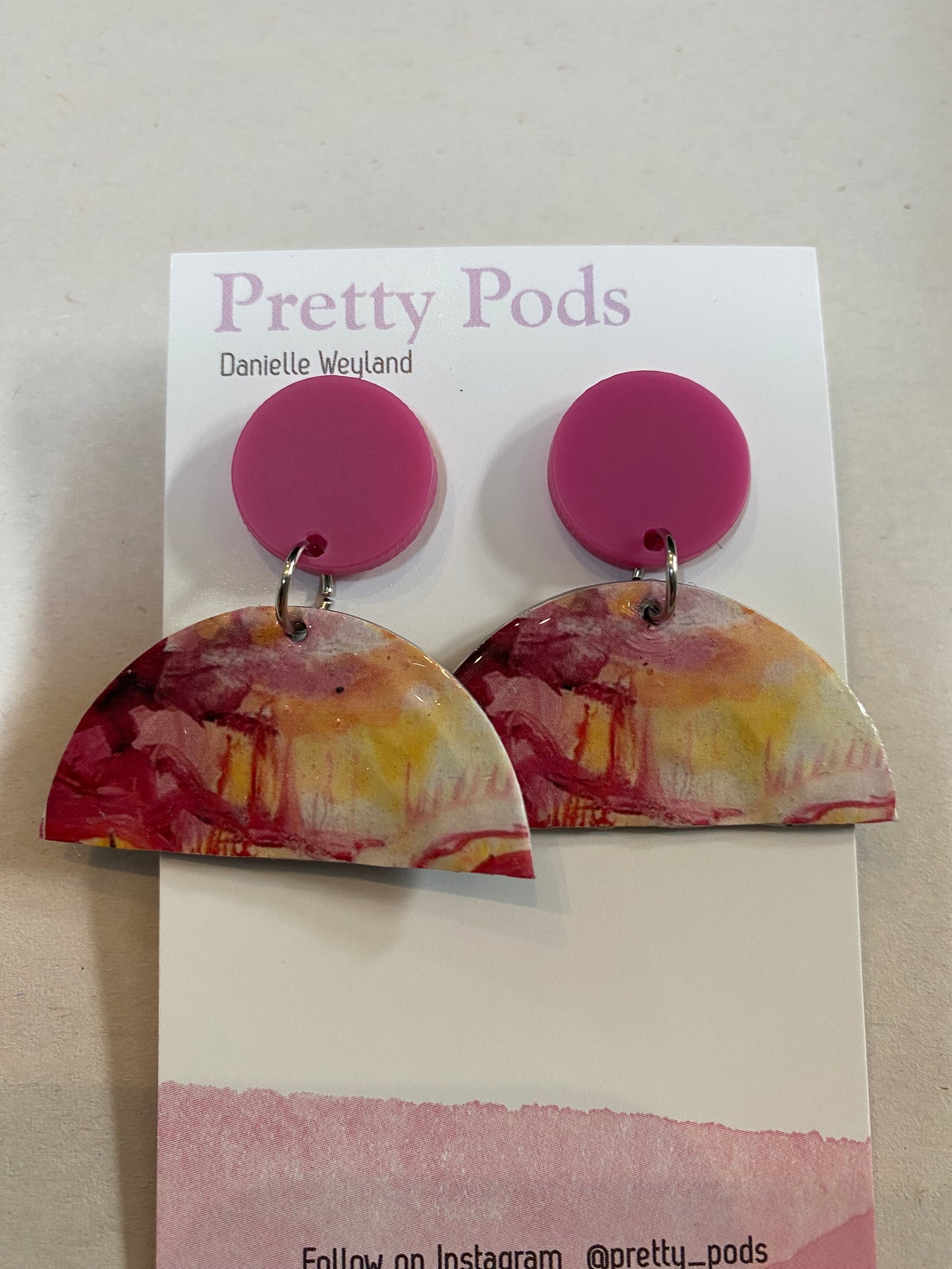 Earrings - Coffee Pod - Polyclay (half coffee pod)