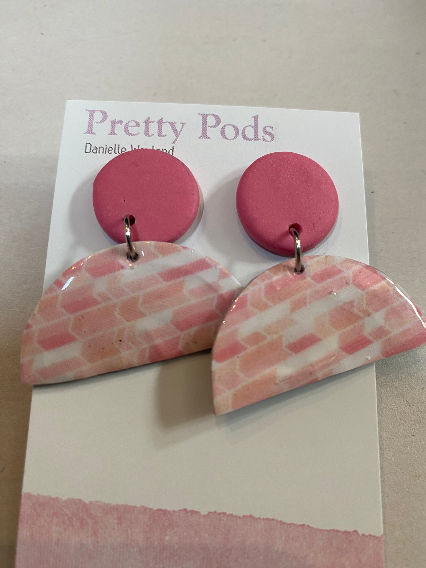 Earrings - Coffee Pod - Polyclay (half coffee pod)
