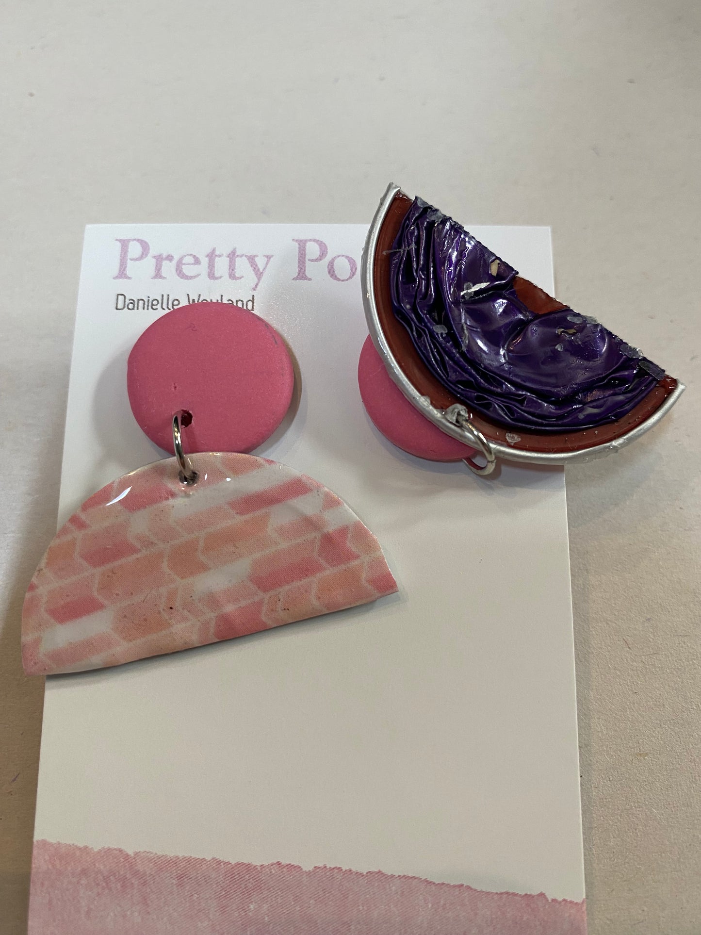 Earrings - Coffee Pod - Polyclay (half coffee pod)