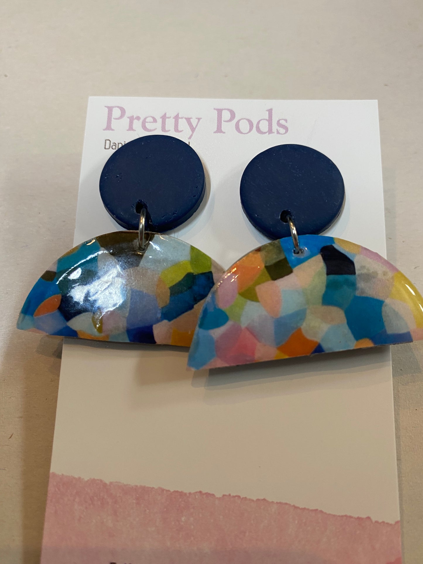 Earrings - Coffee Pod - Polyclay (half coffee pod)