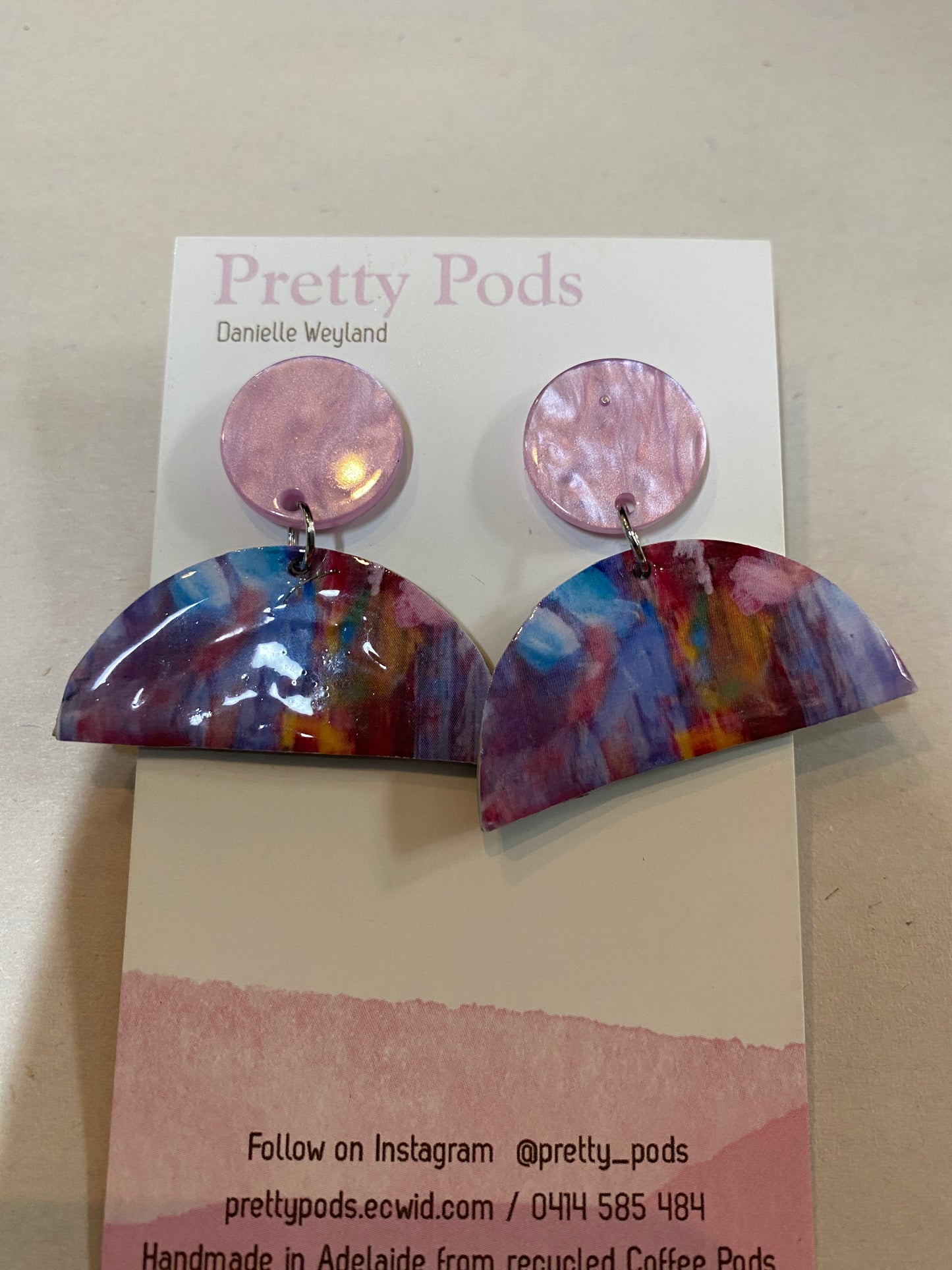Earrings - Coffee Pod - Polyclay (half coffee pod)