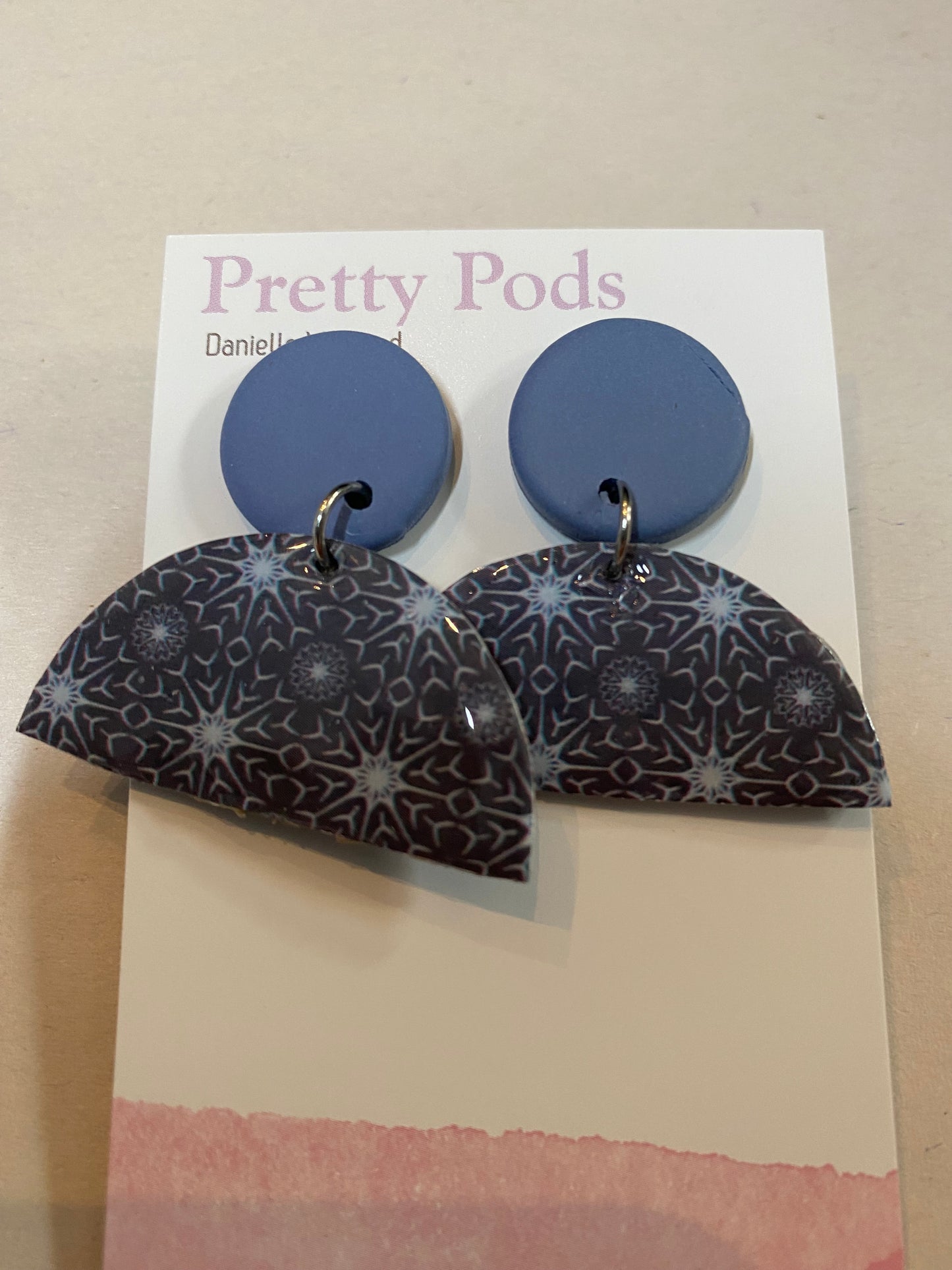 Earrings - Coffee Pod - Polyclay (half coffee pod)