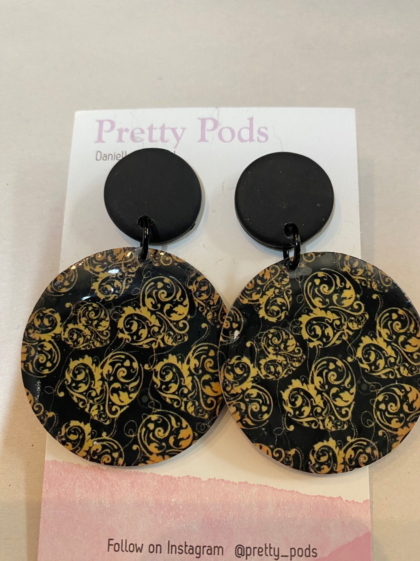 Earrings - Coffee Pod - Polyclay (full coffee pod)