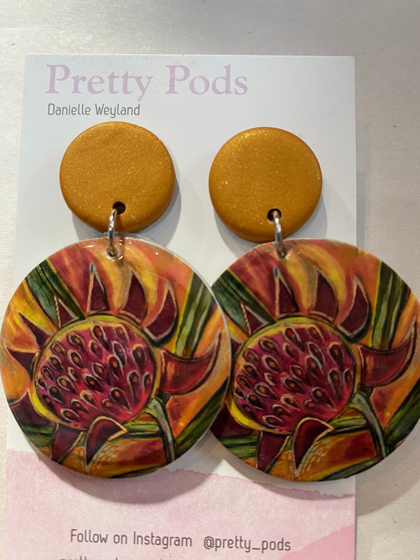 Earrings - Coffee Pod - Polyclay (full coffee pod)