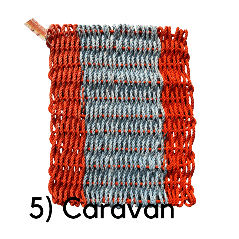 Transmutation- Recycled cray rope hand woven into a doormat.