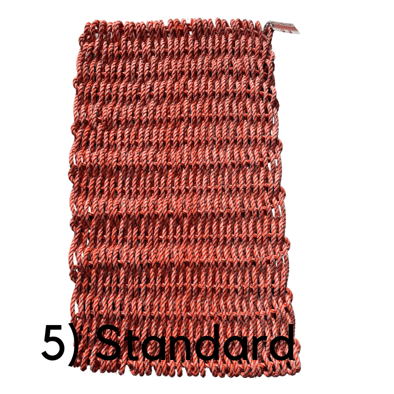 Transmutation-Orange nylon rope repurposed into a strong door mat