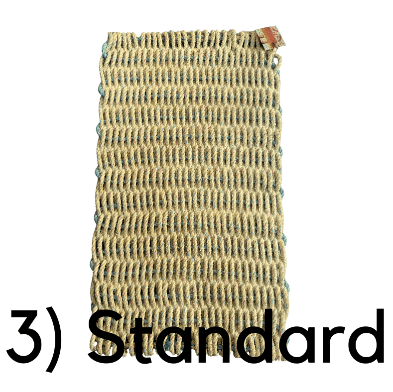 Transmutation- recycled rope woven into a standard sized yellow door mat.