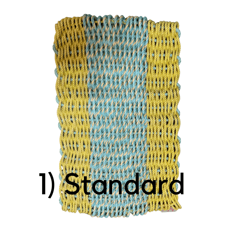 Transmutation Standard sized- Yellow/ green & yellow fleck /Yellow Mat - Recycled cray pot Rope reused as a door mat