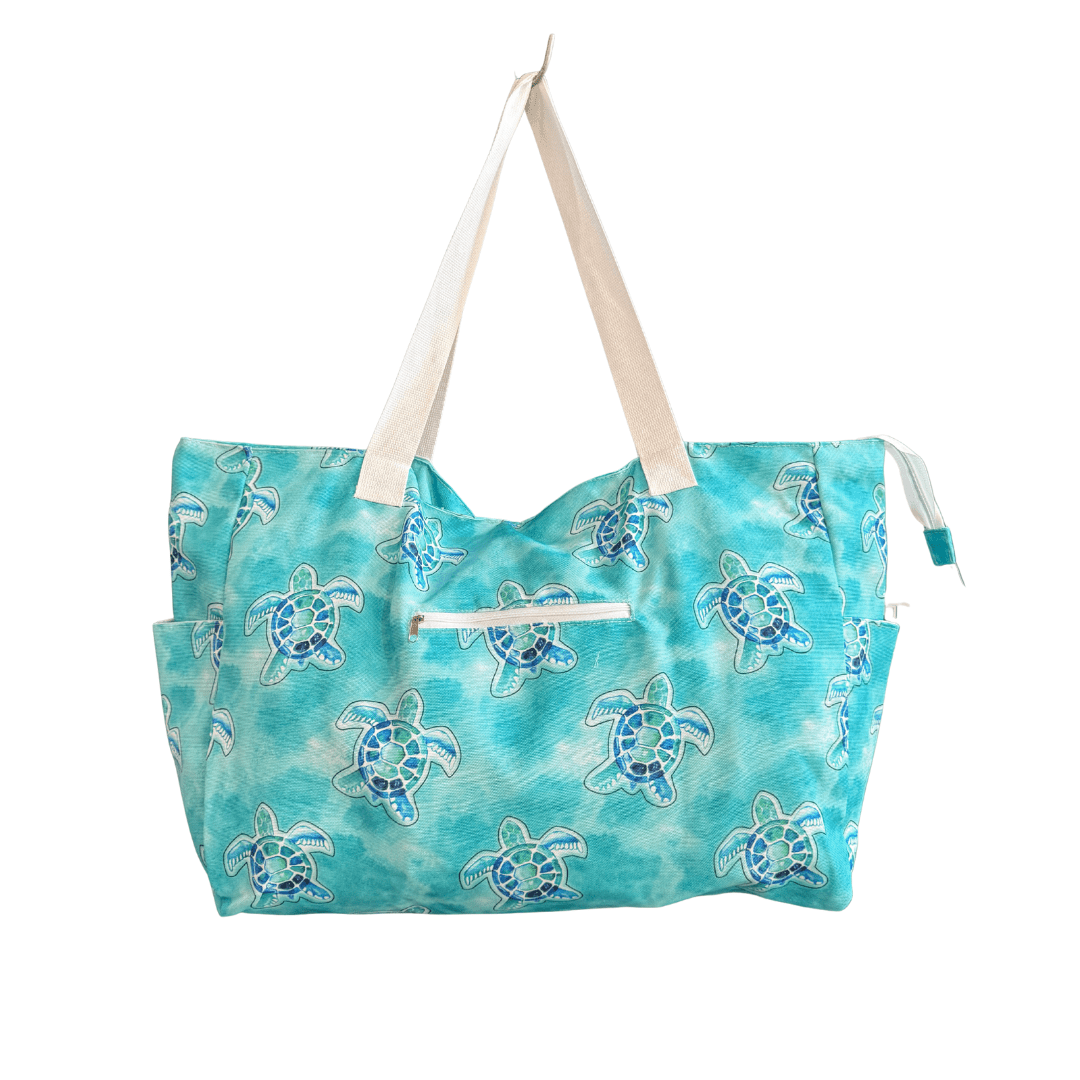 beach-bag-Bird paradise design made from recycled PET plastic. 