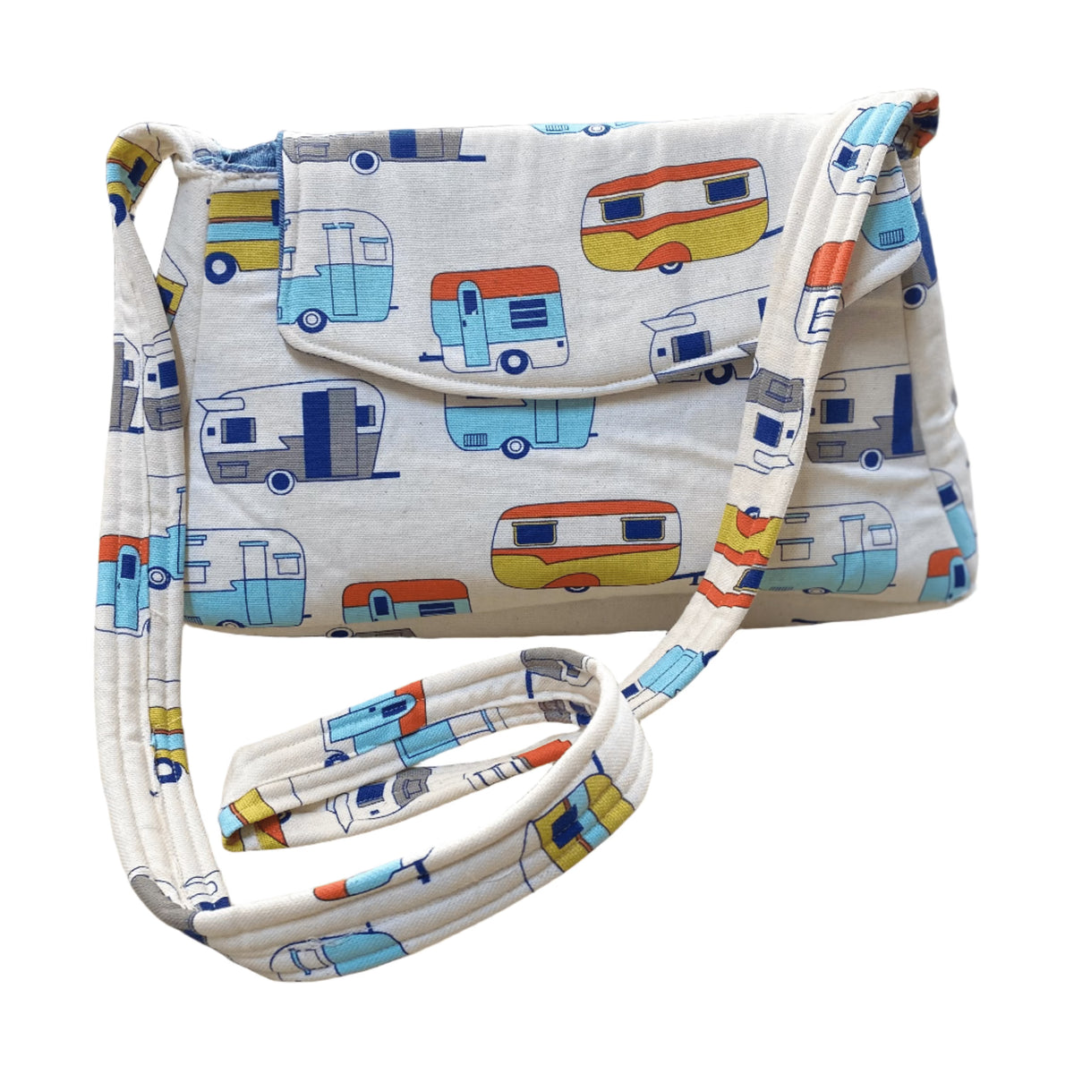 Transmutation -  Bag made from textile with a Caravan design - Handbag- Recycled Textiles