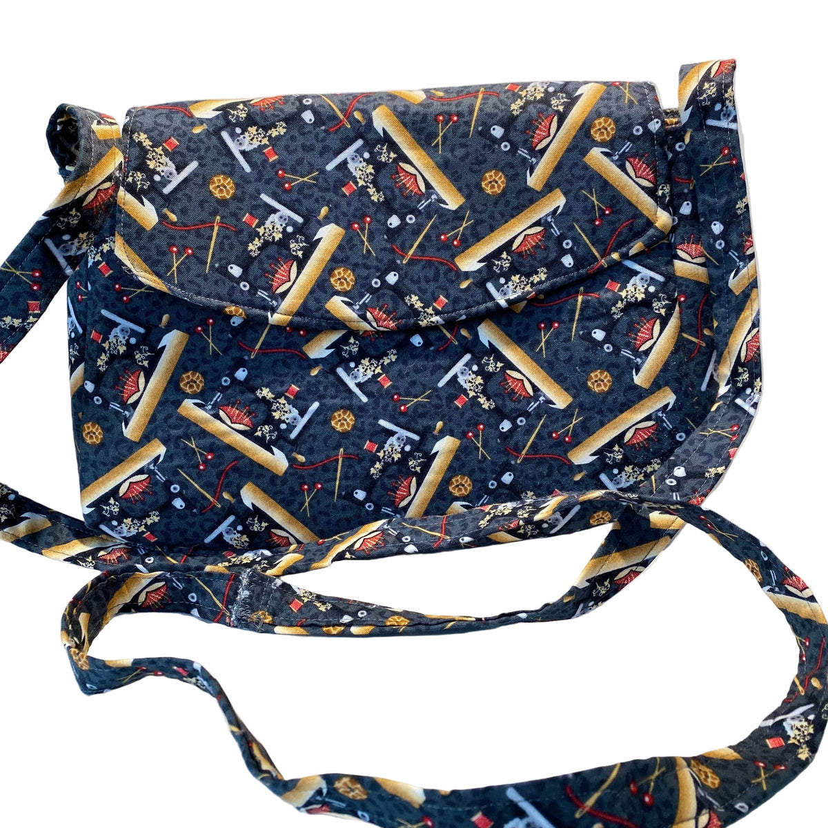 Transmutation - Bag - handbag made from Sewing Machine motif recycled textiles. 