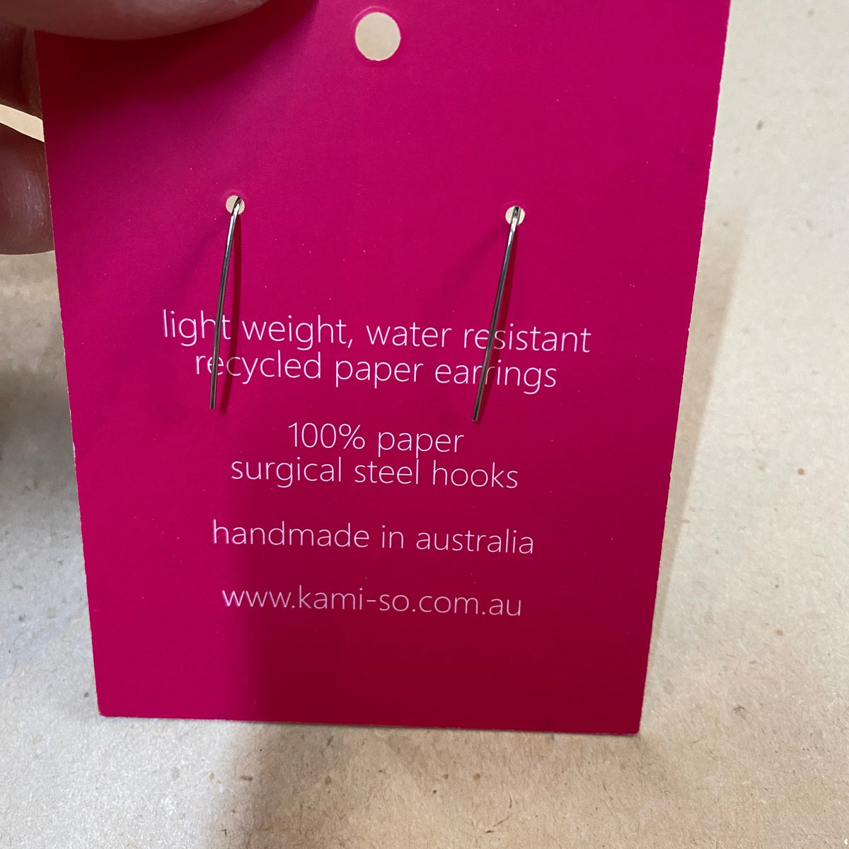 Kami-So Earrings Earrings - surgical steel Hoop s- 100% Recycled Paper