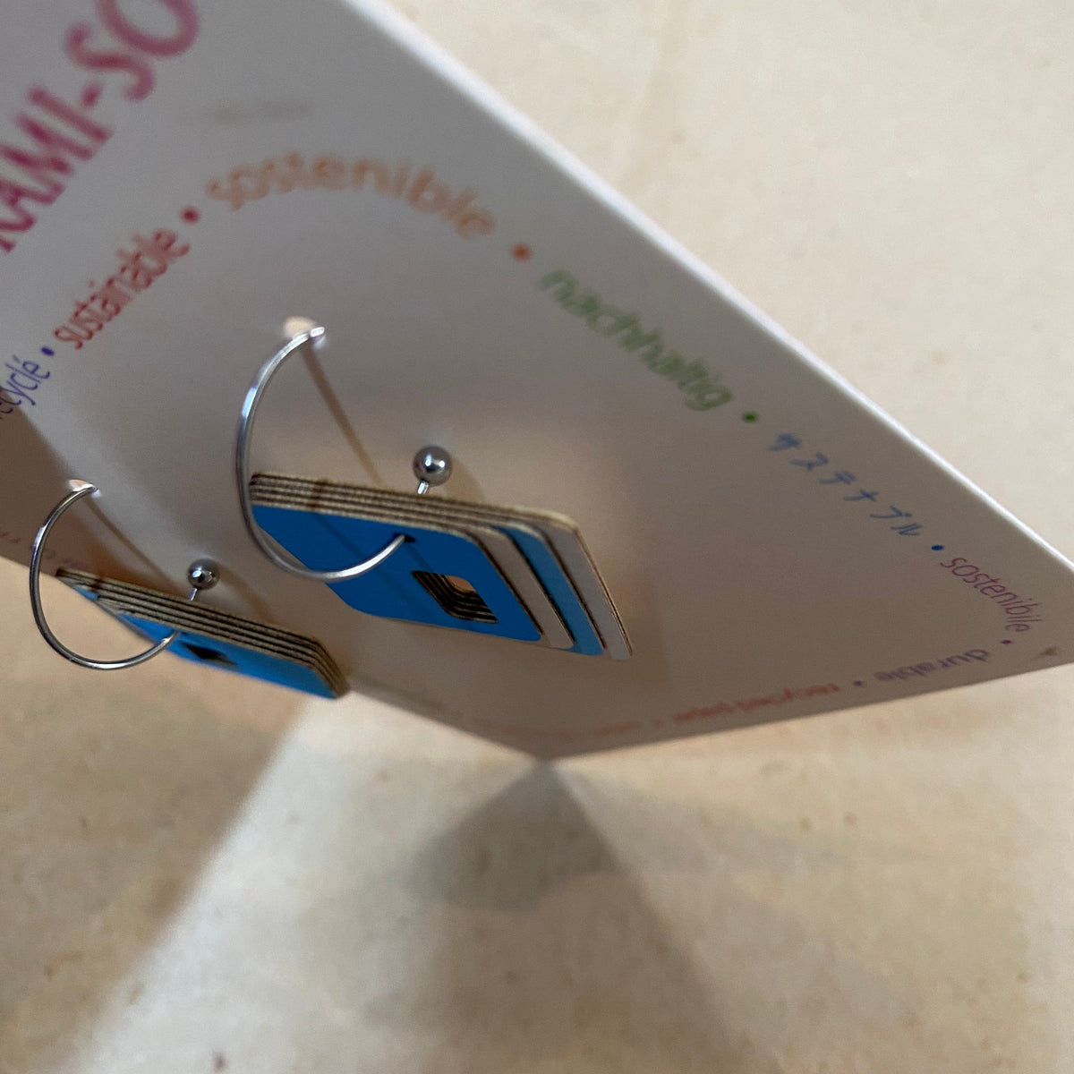 Kami-So Earrings Earrings - Layered Rectangle Hoop - Recycled Paper