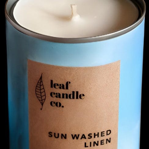 Leaf Candle Co. Candle Sun Washed Linen Candle - Reclaimed Tin Cans
