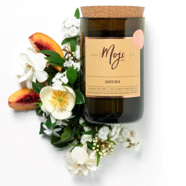 Mojo Candles Candle Limited Edition-Gardenia Candle - Wine Bottle