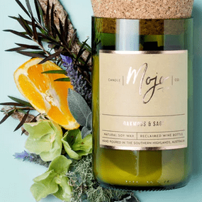 Mojo Candles Candle Oakmoss and Sage Candle - Wine Bottle