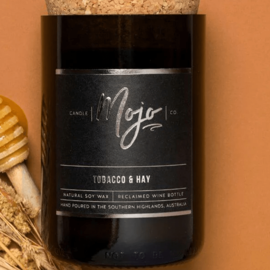 Mojo Candles Candle Tobacco and Hay Wine bottle Candle - Wine Bottle
