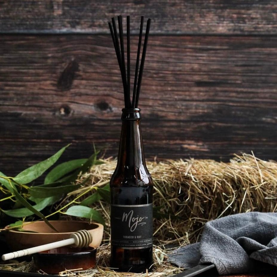 Mojo Candles diffuser Tobacco & Hay Diffuser - Reclaimed Beer Bottle Fragrance Diffuser