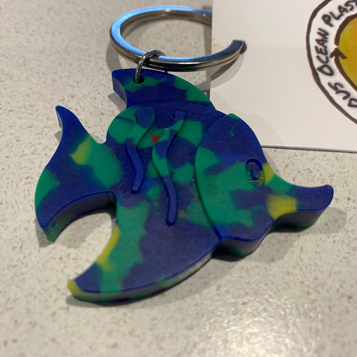 Precious Ocean Plastics Angelfish Keyring - Made from recycled plastic from Victorian beaches. Transmutation
