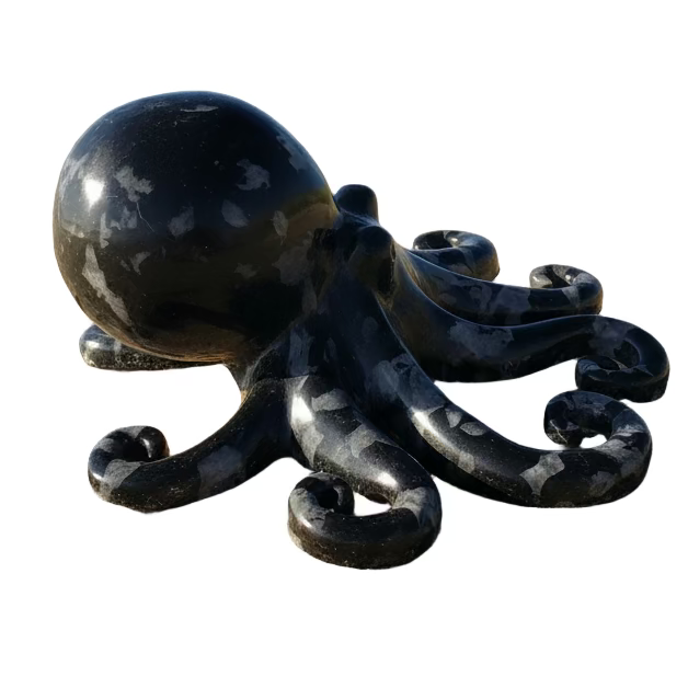 Precious Ocean Plastics Bottle opener Black / Silver Octopus - Recycled - Ocean Plastic