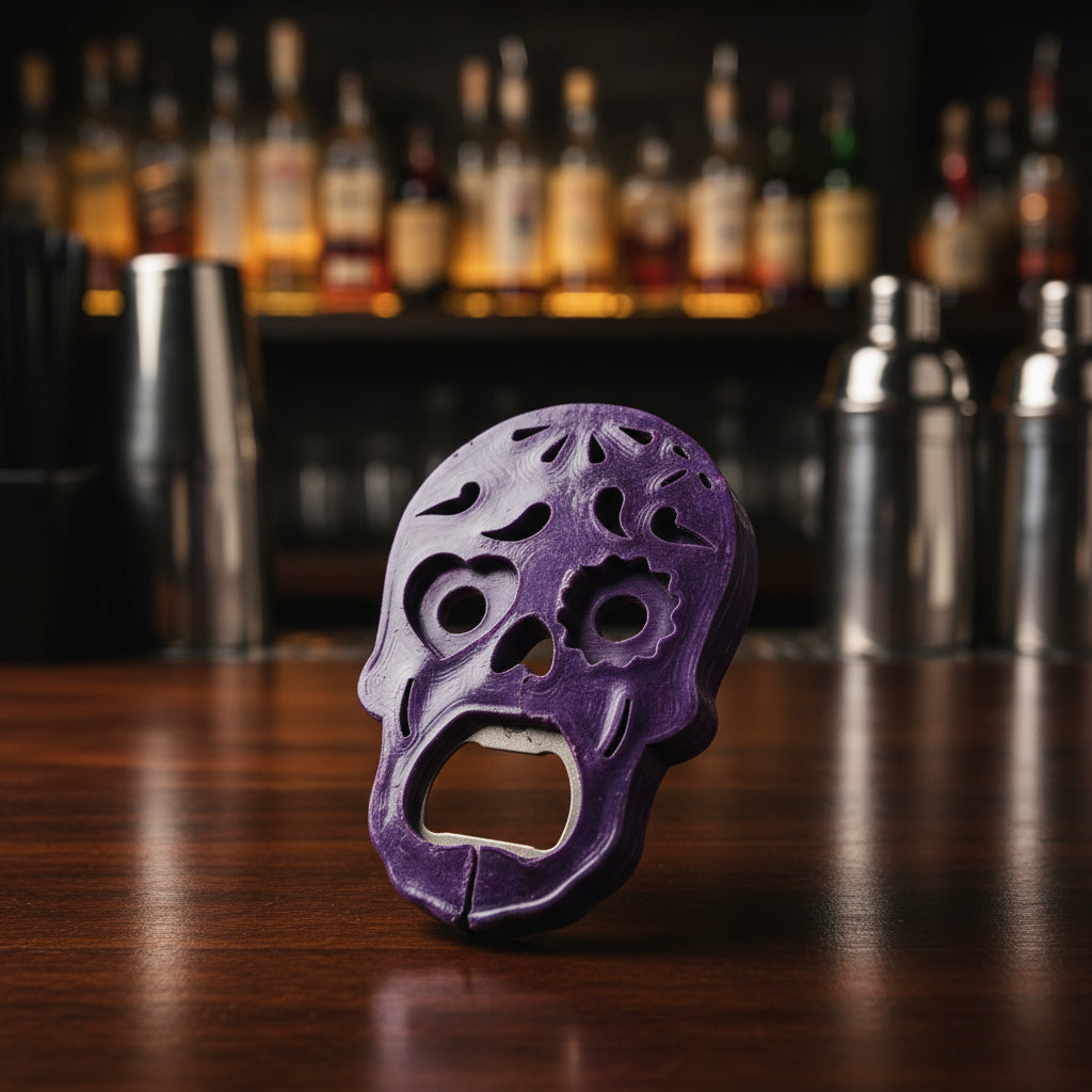 Precious Ocean Plastics Bottle opener Purple Bottle Opener- recycled plastic - Calaveras for the Day of the Dead