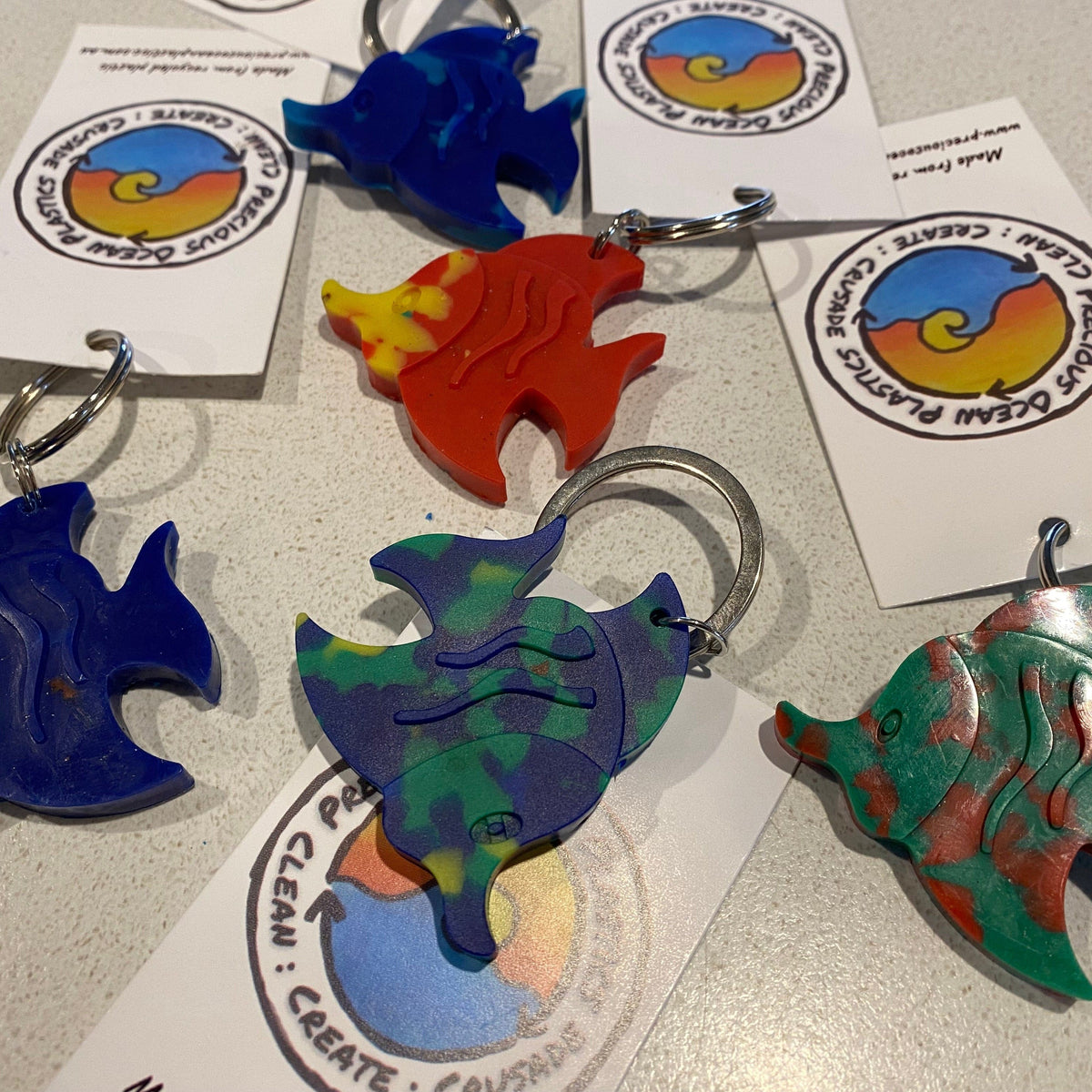 Transmutation- Keyring- made by Precious Ocean recycled plastics collected from Victorian beaches