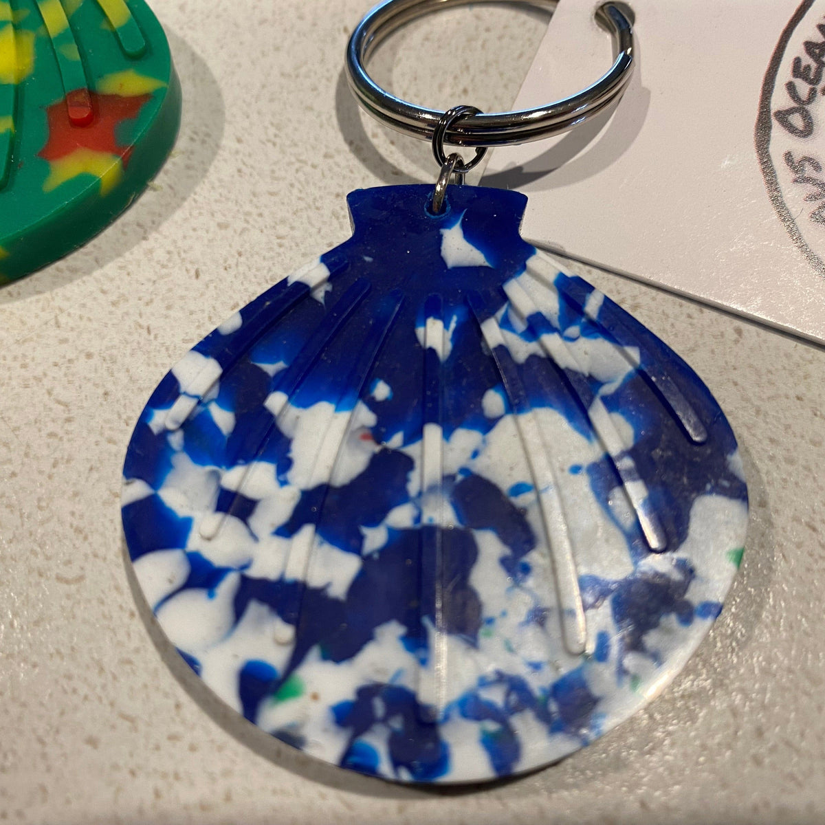 Precious Ocean Plastics Seashell Keyring - Made from recycled plastics from beaches in Victoria