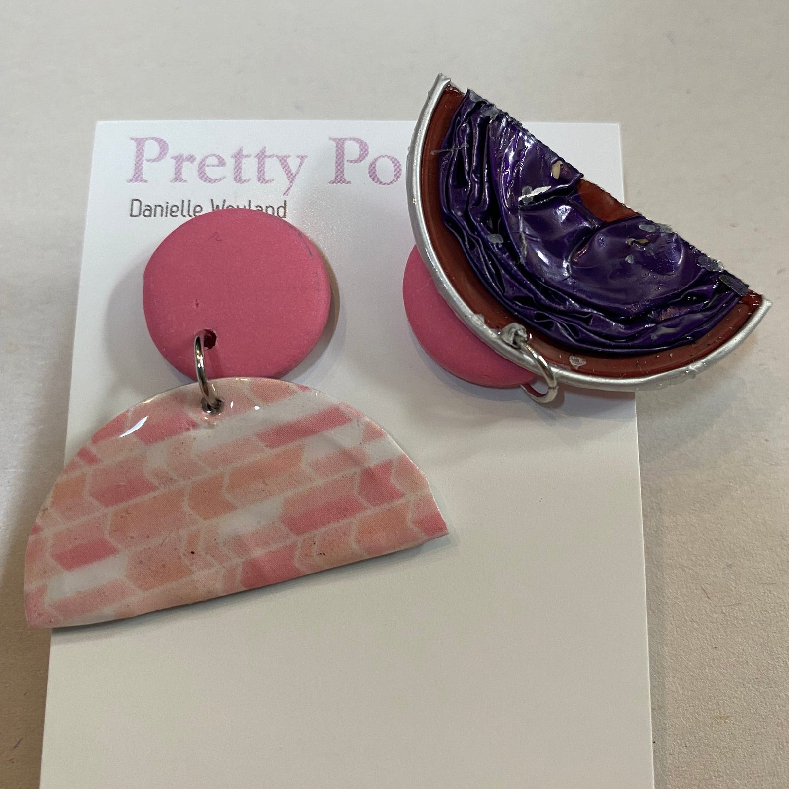 Pretty Pods Earrings Earrings - Coffee Pod - Polyclay (half coffee pod)