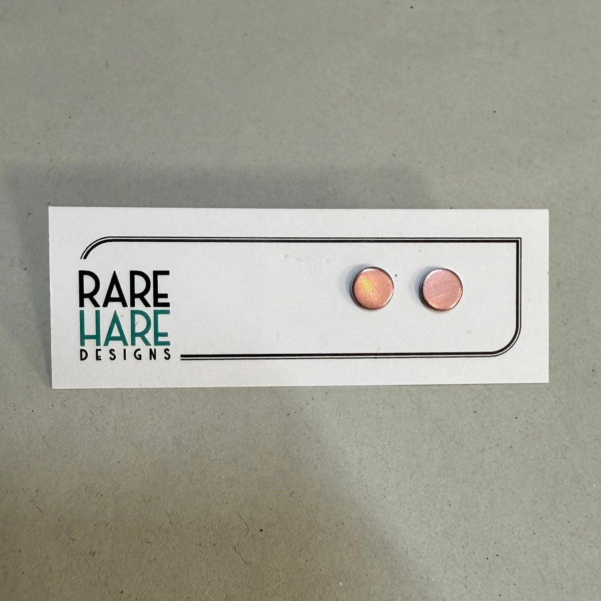 Rare Hare Design Earrings 1. Rose Gold Earring studs - Laminate Off cuts
