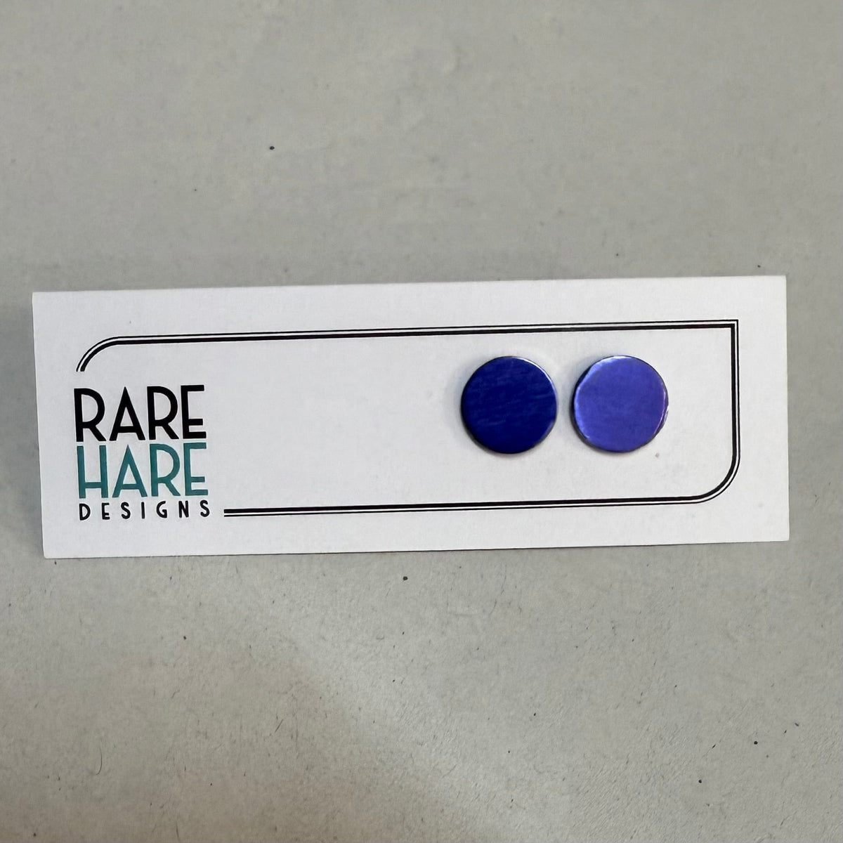 Rare Hare Design Earrings 2. Purple Earring studs - Laminate Off cuts