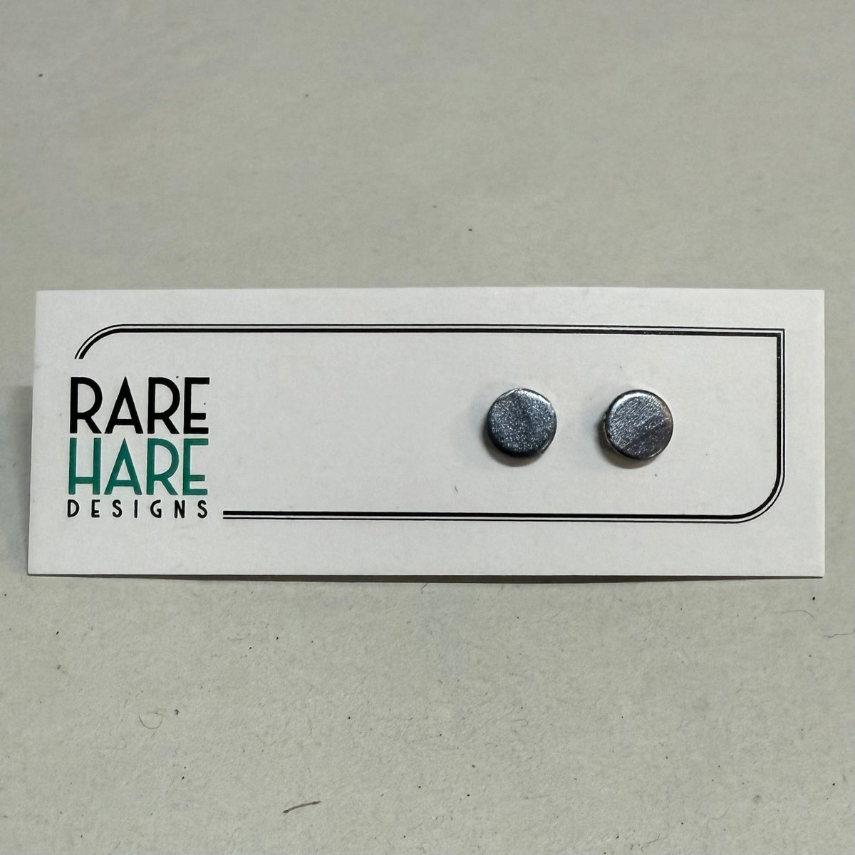 Rare Hare Design Earrings 2. Silver - Matte small Earring studs - Laminate Off cuts