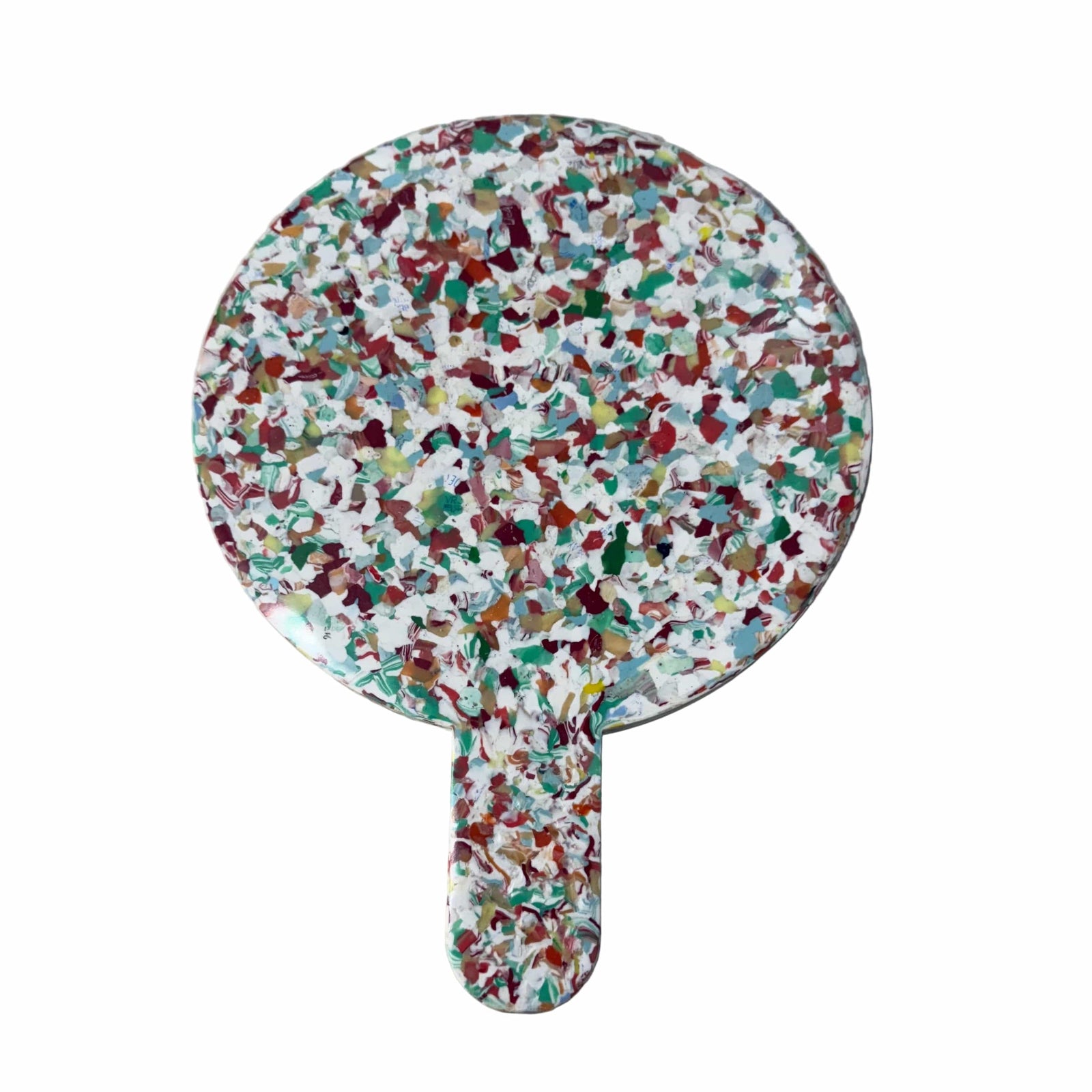 Transmutation Bowl Terrazzo top & White bottom Board - Round Paddle - Recycled Breadtags