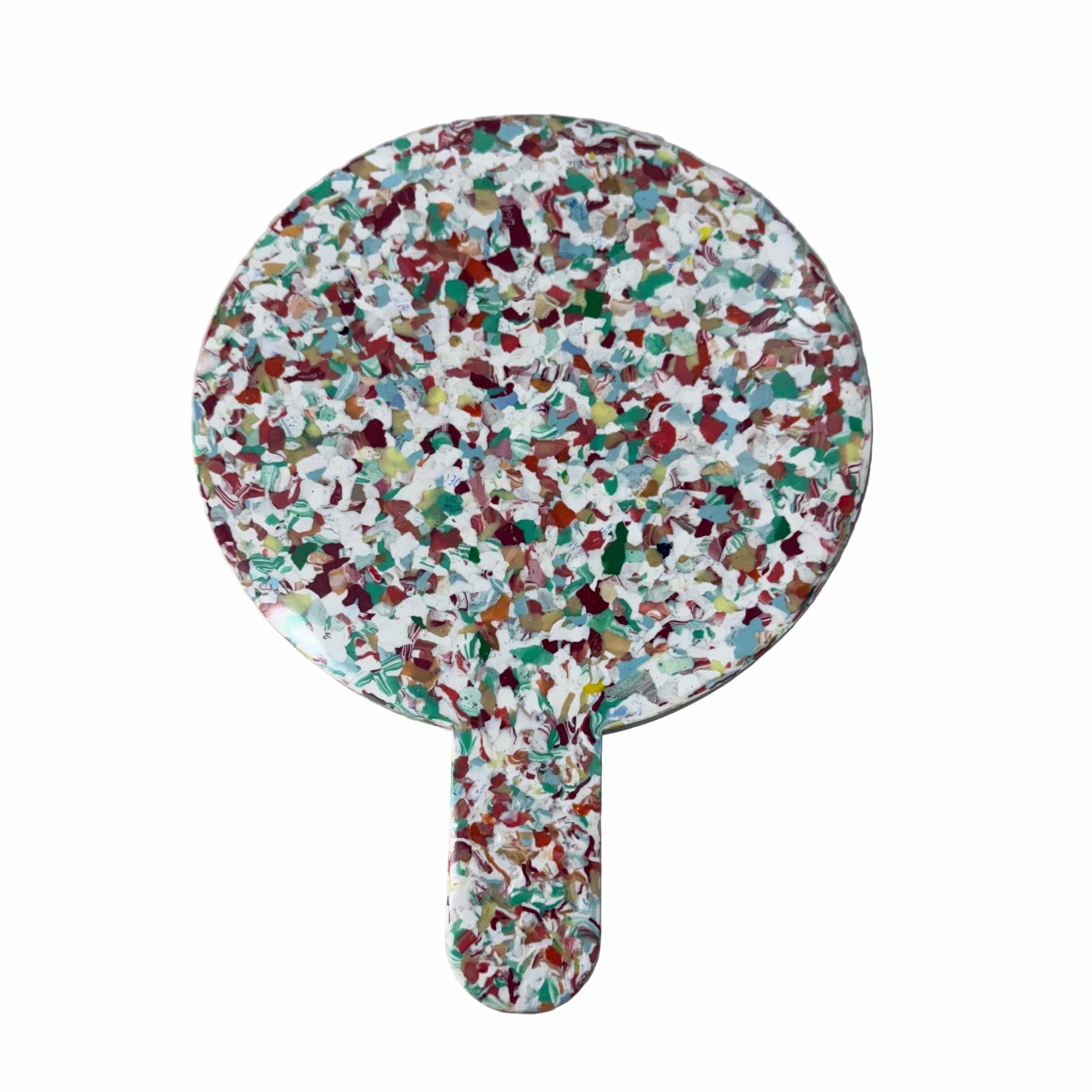 Transmutation Bowl Terrazzo top & White bottom Board - Round Paddle - Recycled Breadtags