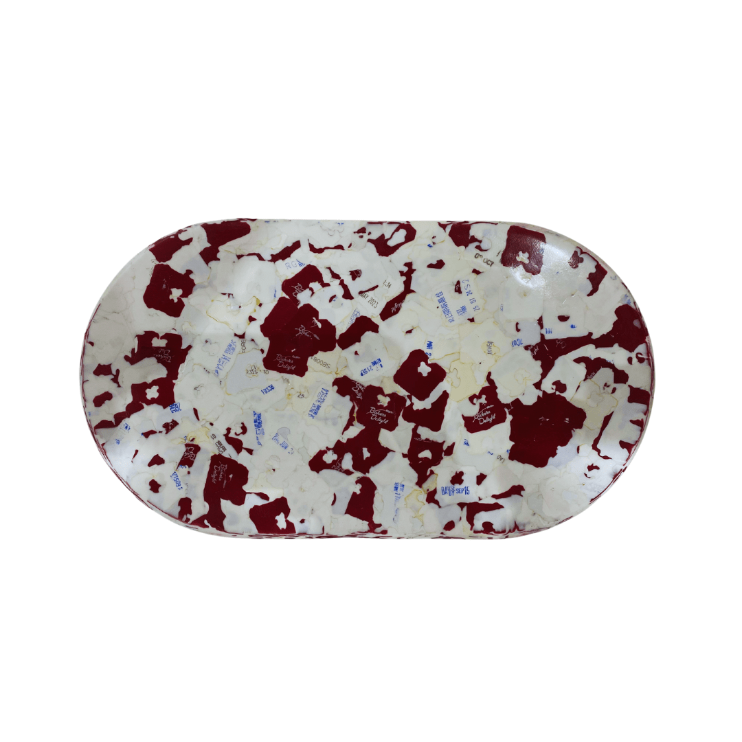Transmutation Bowl Boysenberry Swirl Board - Long Oval - Recycled Breadtags