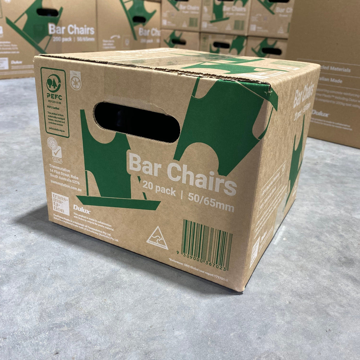 Transmutation Construction Product 20 - Box Concrete Bar chair 50/65mm - Recycled Plastic