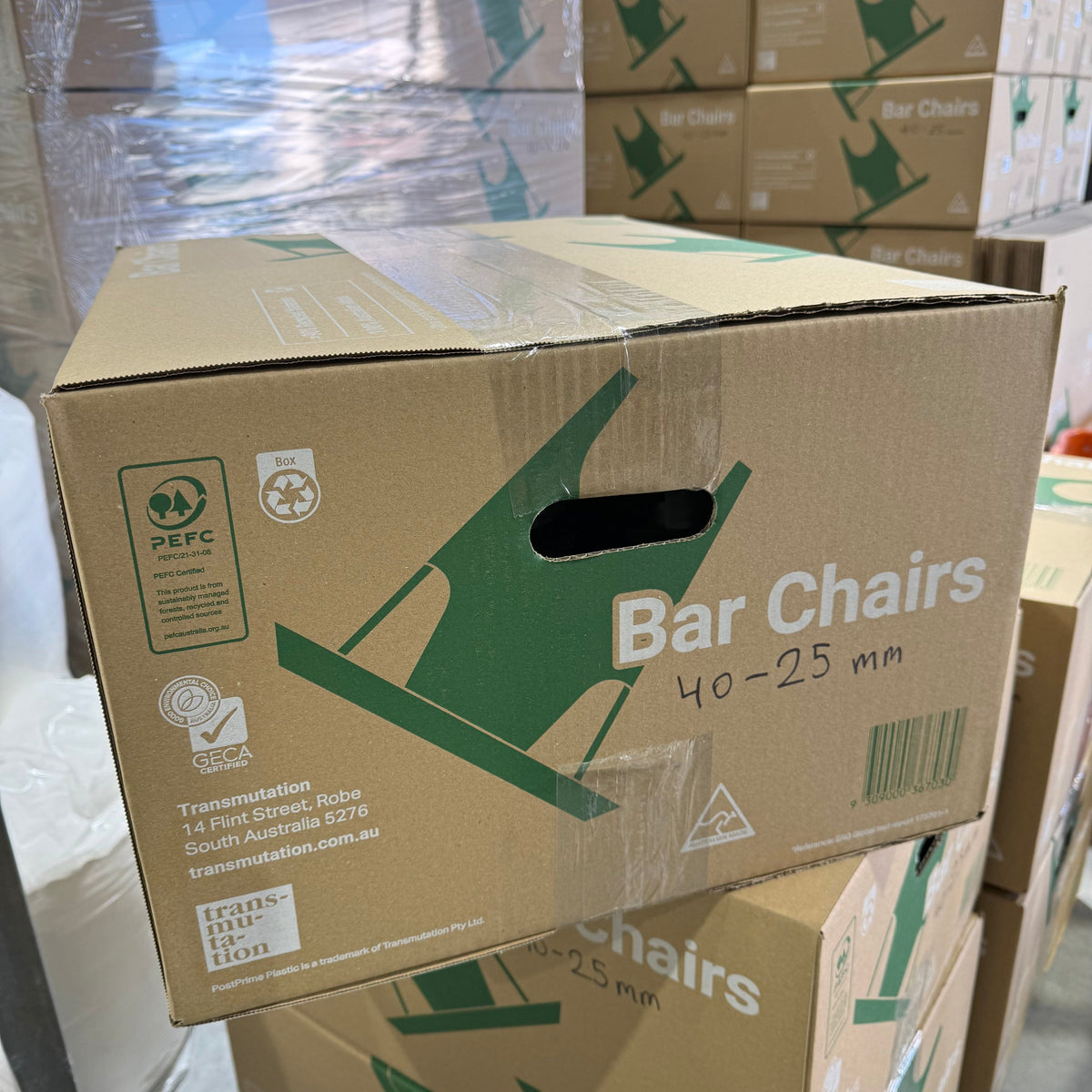 Transmutation Construction Product 220 - Carton Concrete Bar Chair 25/40mm BULK - Recycled Plastic