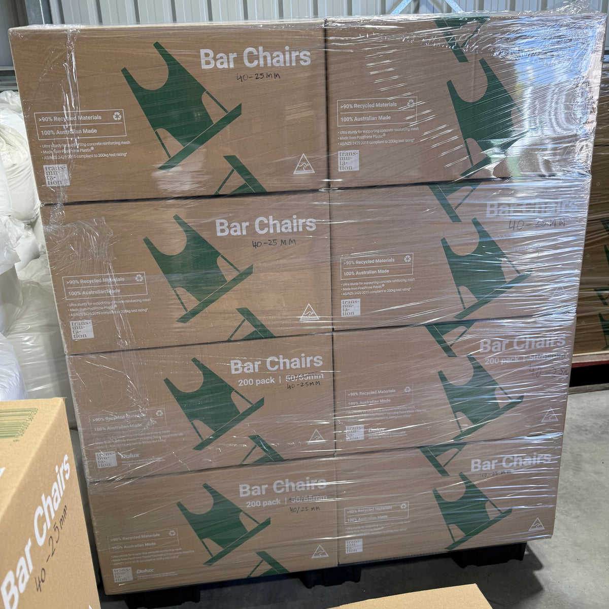 Transmutation Construction Product 3520 - Pallet Concrete Bar Chair 25/40mm BULK - Recycled Plastic