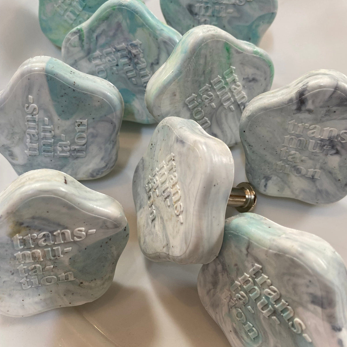 Transmutation Handle Green / White Handle - Cupboard - Recycled Plastic