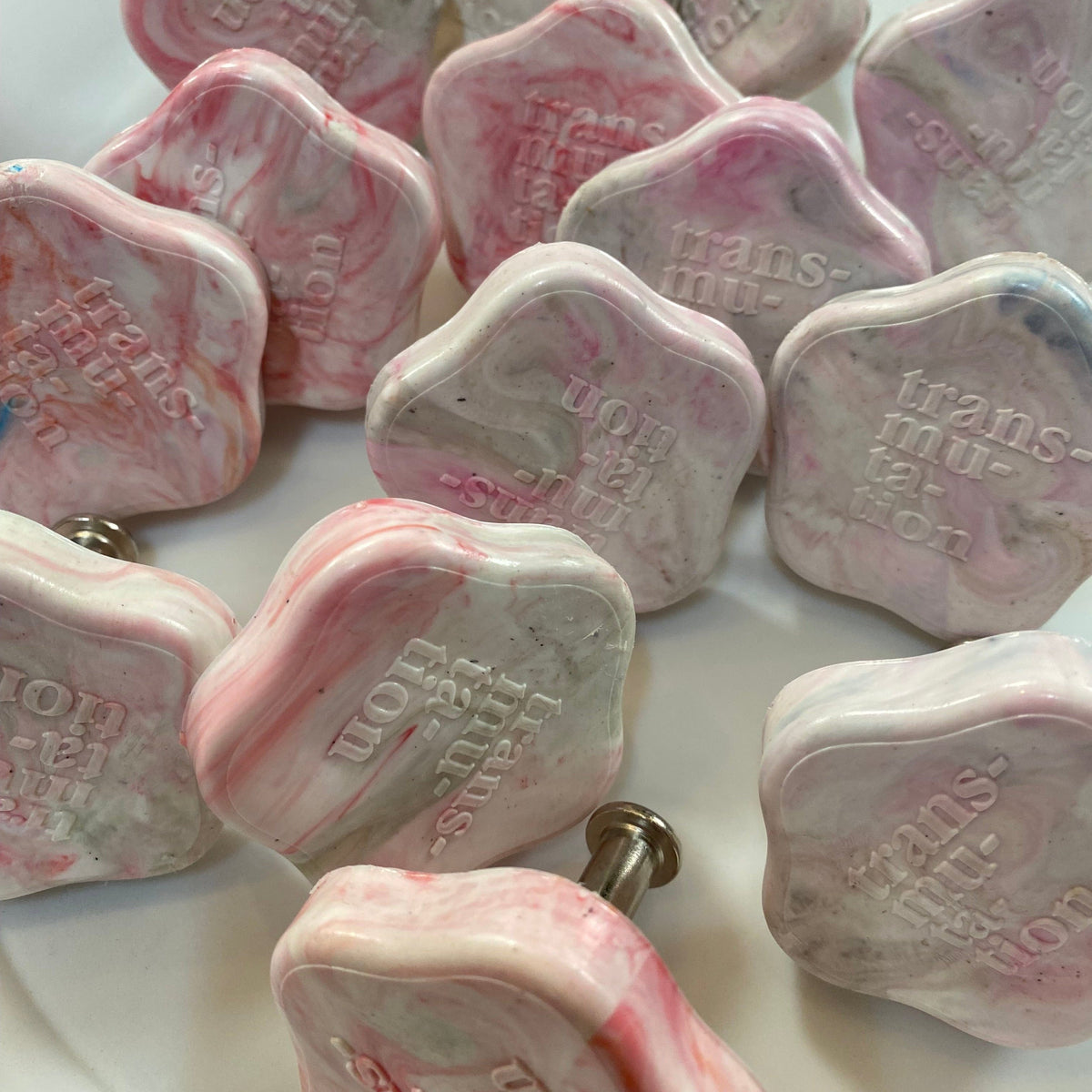 Transmutation Handle Pink / White Handle - Cupboard - Recycled Plastic